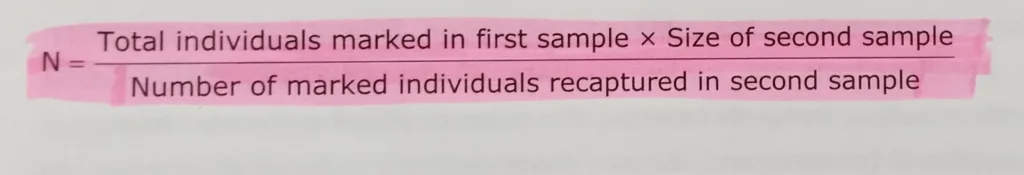 Formula of the Determination of Population Density by the mentioned method